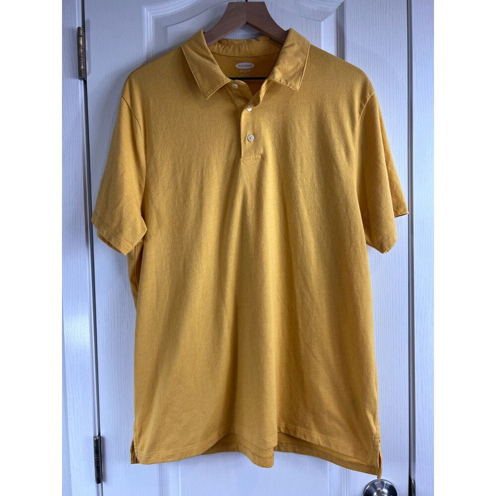 Old Navy Soft Washed Jersey Polo Shirt Short Sleeve Sweet Pollen Yellow Men's XL